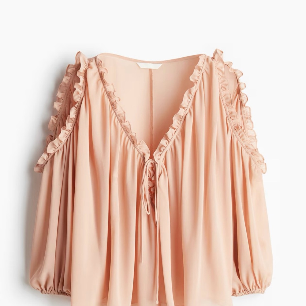 H&M Blush Pink Ruffled Blouse - Picture 3 of 6